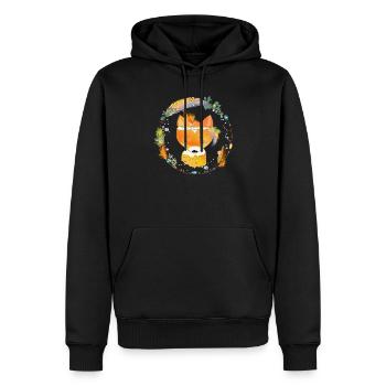 kleiner Fuchs mit Federschmuck im Ethno Rahmen - Männer Premium Bio Hoodie - Schwarz - Vorne - Nico (187cm)