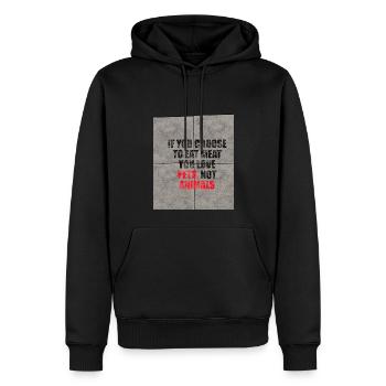 If you eat meat - Männer Premium Bio Hoodie - Schwarz - Vorne - Nico (187cm)