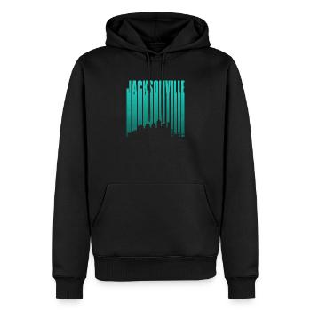 Jacksonville Skyline Vertical Typo - Männer Premium Bio Hoodie - Schwarz - Vorne - Nico (187cm)