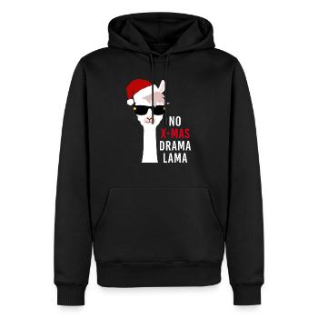 Weihnachten Lama no xmas drama Geschenk Shirt - Männer Premium Bio Hoodie - Schwarz - Vorne - Nico (187cm)