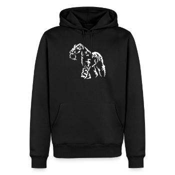 Kerry Blue Terrier « Édition Noire » - Sweat à capuche Premium bio Homme - noir - Devant - Nico (187cm)