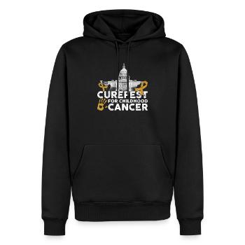 Curefest Childhood Cancer Ribbon - Men’s Premium Organic Hoodie - black - Front - Nico (187cm)