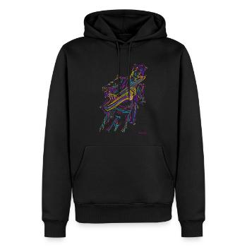 Saxophone jazz - Sweat à capuche Premium bio Homme - noir - Devant - Nico (187cm)