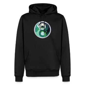 Yin Yang - Männer Premium Bio Hoodie - Schwarz - Vorne - Nico (187cm)