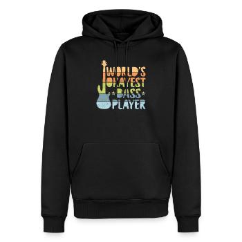 worlds okayest bassiste hell copy - Sweat à capuche Premium bio Homme - noir - Devant - Nico (187cm)
