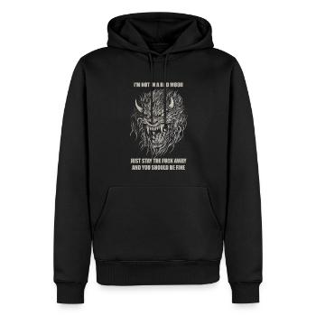 Unhinged - Men’s Premium Organic Hoodie - black - Front - Nico (187cm)