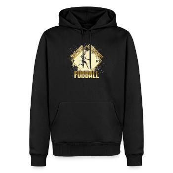 Emotionen - Leidenschaft - Fußball - Männer Premium Bio Hoodie - Schwarz - Vorne - Nico (187cm)