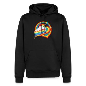 Morceau de gâteau arc-en-ciel à la crème et à la cerise - Sweat à capuche Premium bio Homme - noir - Devant - Nico (187cm)