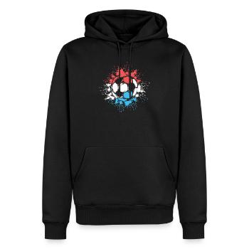 Fußball Farbexplosion Niederlande Team Fußballer - Männer Premium Bio Hoodie - Schwarz - Vorne - Nico (187cm)