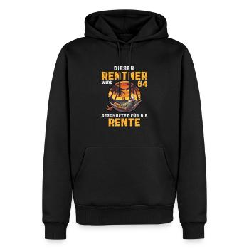 Lustig Rentner 64 Geburtstag Senioren Rente Beruf - Männer Premium Bio Hoodie - Schwarz - Vorne - Nico (187cm)