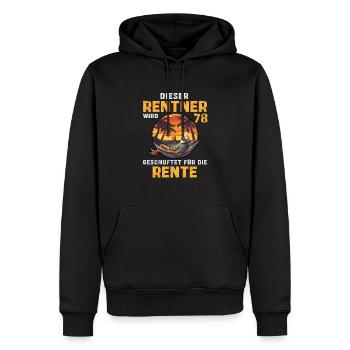 Lustig Rente 78 Geburtstag Beruf Rentner Spruch - Männer Premium Bio Hoodie - Schwarz - Vorne - Nico (187cm)