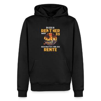 Rentner Rente 69 Geburtstag Opa Beruf Spruch - Männer Premium Bio Hoodie - Schwarz - Vorne - Nico (187cm)