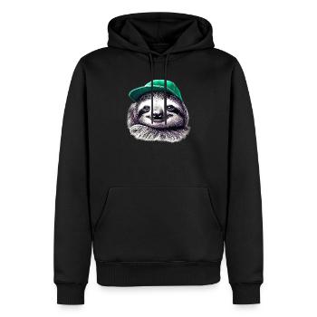 Paresse - Sweat à capuche Premium bio Homme - noir - Devant - Nico (187cm)