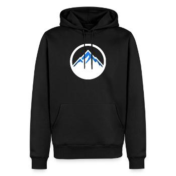 Logo montagne blanc - Sweat à capuche Premium bio Homme - noir - Devant - Nico (187cm)