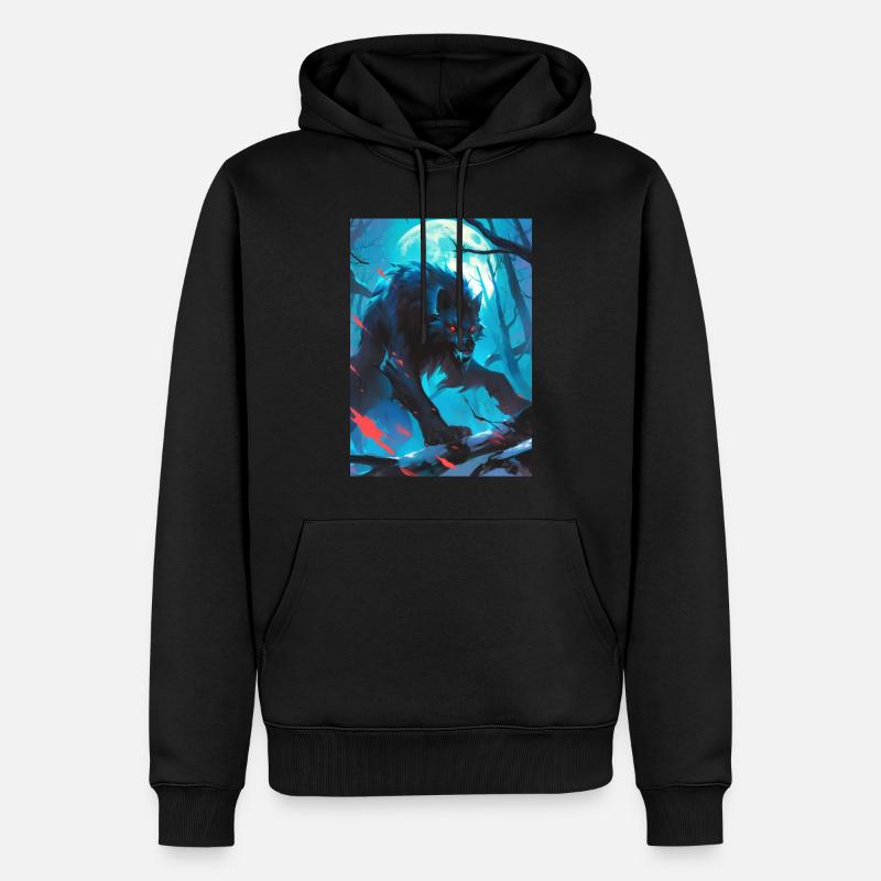 Werewolf Werwolf - Männer Premium Bio Hoodie - Schwarz