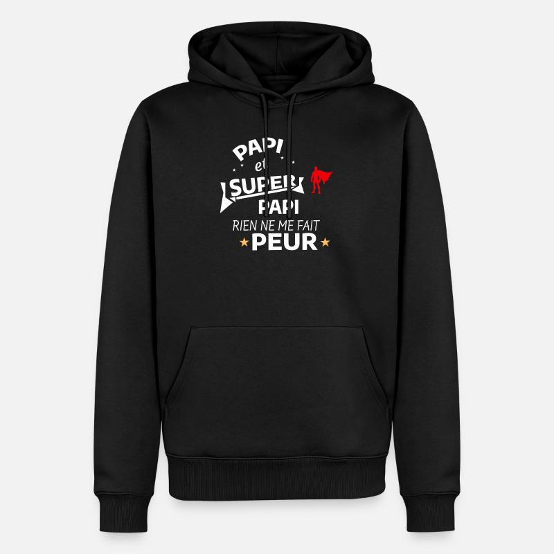 Superheld Humor Vaterschaft Geschenk - Männer Premium Bio Hoodie - Schwarz