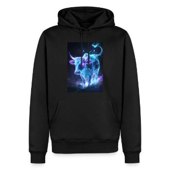 Taureau Taureau Vache Fantaisie - Sweat à capuche Premium bio Homme - noir - Devant - Nico (187cm)