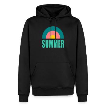 GELIEBTE. HERZ. MEISTER. VIELEN DANK. DANKE HERRIN. - Männer Premium Bio Hoodie - Schwarz - Vorne - Nico (187cm)