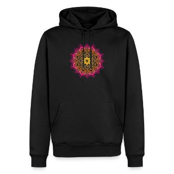 Yoga Mandala Méditation Ornement Inde om Namaste - Sweat à capuche Premium bio Homme - noir - Devant - Nico (187cm)