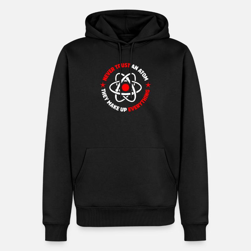 Protons, neutrons, électrons, - Sweat à capuche Premium bio Homme - noir