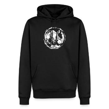 Nashorn Boxer Boxen MMA - Männer Premium Bio Hoodie - Schwarz - Vorne - Nico (187cm)