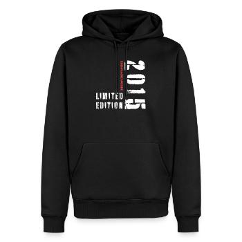 Limited Edition 2015 – Exemplaire Unique - Sweat à capuche Premium bio Homme - noir - Devant - Nico (187cm)