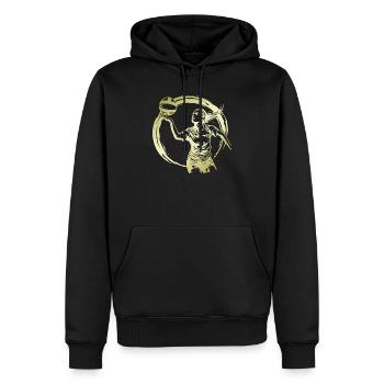 Volleyball Spielerin Silhouette - Männer Premium Bio Hoodie - Schwarz - Vorne - Nico (187cm)