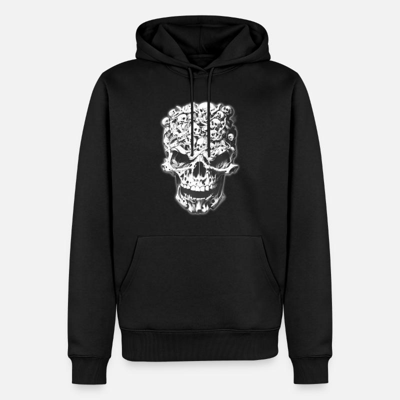 Schädel der Schädel - Männer Premium Bio Hoodie - Schwarz