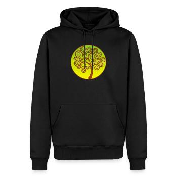 Arbre de vie spirale - Sweat à capuche Premium bio Homme - noir - Devant - Nico (187cm)