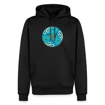 Blue Celtic Sphere - Men’s Premium Organic Hoodie - black - Front - Nico (187cm)