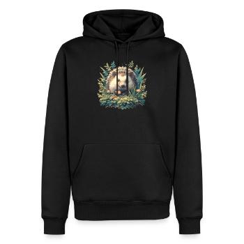 Igel - Männer Premium Bio Hoodie - Schwarz - Vorne - Nico (187cm)