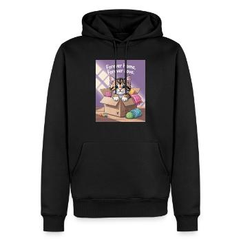 Forever Home Kitten in Box - Männer Premium Bio Hoodie - Schwarz - Vorne - Nico (187cm)