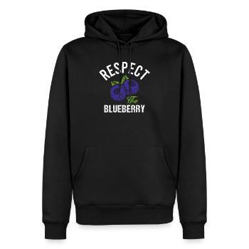 Blueberry Lustige Obst  Frucht Blaubeere Vintage - Männer Premium Bio Hoodie - Schwarz - Vorne - Nico (187cm)