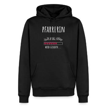Théologie Profession étudiante Éducation Pasteur - Sweat à capuche Premium bio Homme - noir - Devant - Nico (187cm)