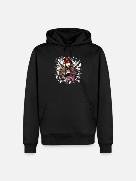 Dinosaur stegosaurus Christmas Funny - Men’s Premium Organic Hoodie - black