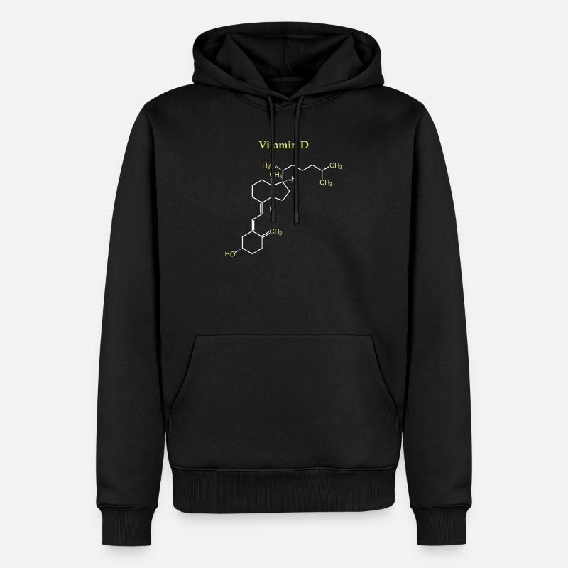 Vitamin-D-Struktur - Männer Premium Bio Hoodie - Schwarz