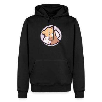 Ourson Doux Rêverie - Men’s Premium Organic Hoodie - black - Front - Nico (187cm)