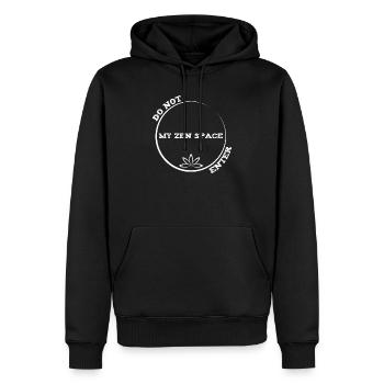 N’entre pas dans mon espace zen - Pilates de yoga drôle - Sweat à capuche Premium bio Homme - noir - Devant - Nico (187cm)
