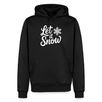 Lass es schneien Weihnachten Schneeflocke - Männer Premium Bio Hoodie - Schwarz - Vorne - Nico (187cm)