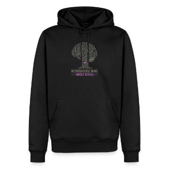 NEURODIVERSE MIND Unique Wiring Awareness  - Sweat à capuche Premium bio Homme - noir - Devant - Nico (187cm)