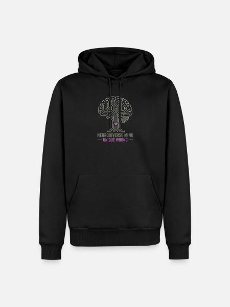 NEURODIVERSE MIND Unique Wiring Awareness  - Sweat à capuche Premium bio Homme - noir
