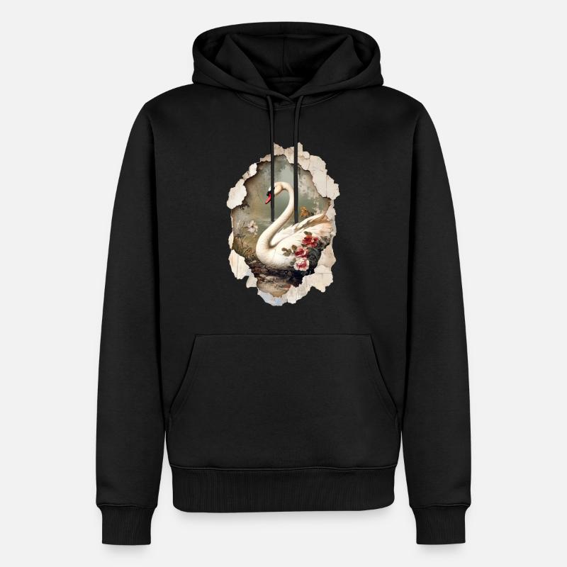 Schwan - Männer Premium Bio Hoodie - Schwarz