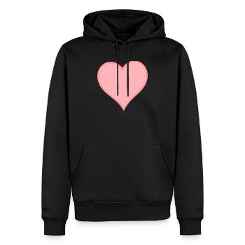 rosa Herz rosa Geschenk Valentinstag - Männer Premium Bio Hoodie - Schwarz - Vorne - Nico (187cm)