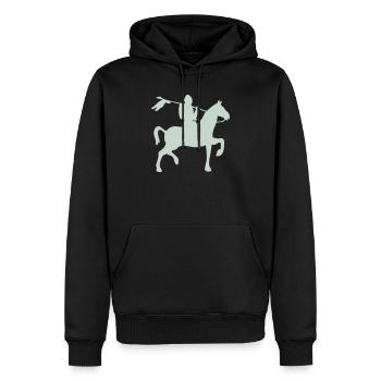 Ritter Krieger auf ein Pferd - Männer Premium Bio Hoodie - Schwarz - Vorne - Nico (187cm)