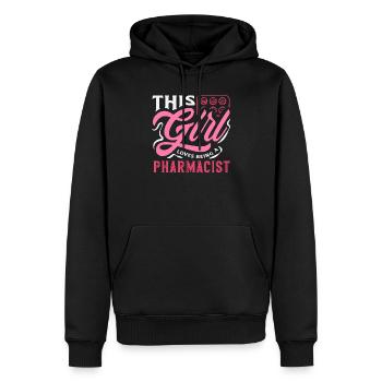 Cette fille adore être pharmacienne - Sweat à capuche Premium bio Homme - noir - Devant - Nico (187cm)