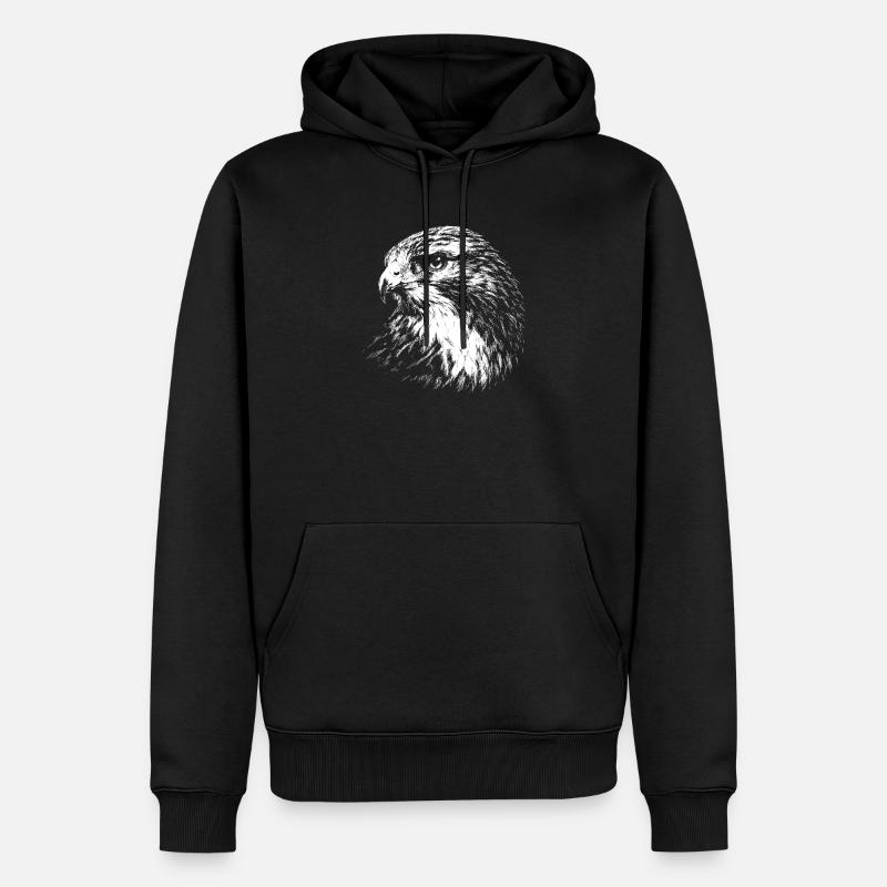 Falcon – graphismes au crayon blanc - Sweat à capuche Premium bio Homme - noir