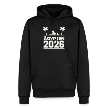Silhouette Égypte 2026 - Sweat à capuche Premium bio Homme - noir - Devant - Nico (187cm)
