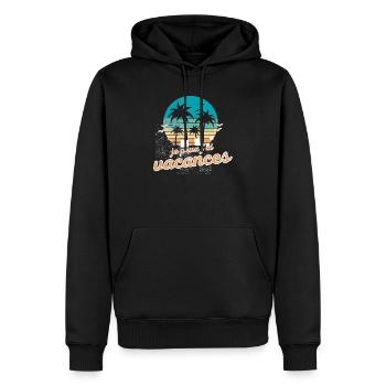 Vacances Tropicales Crépuscule - Sweat à capuche Premium bio Homme - noir - Devant - Nico (187cm)