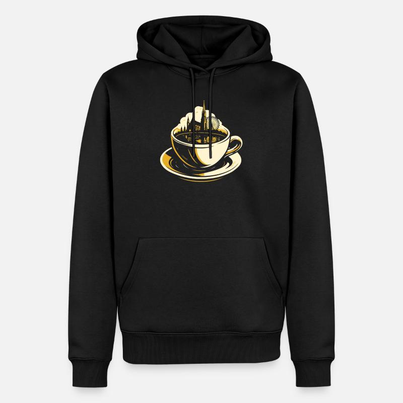 Vienna in a Cup - Männer Premium Bio Hoodie - Schwarz