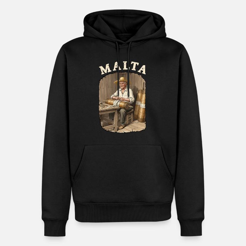 Malta Pyro Fireworks - Männer Premium Bio Hoodie - Schwarz